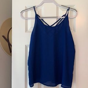 Blue crossback dress up tank